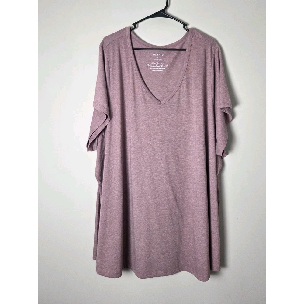 Torrid Classic Fit T-Shirt Plus Size 6X Mauve Purple Short Sleeve